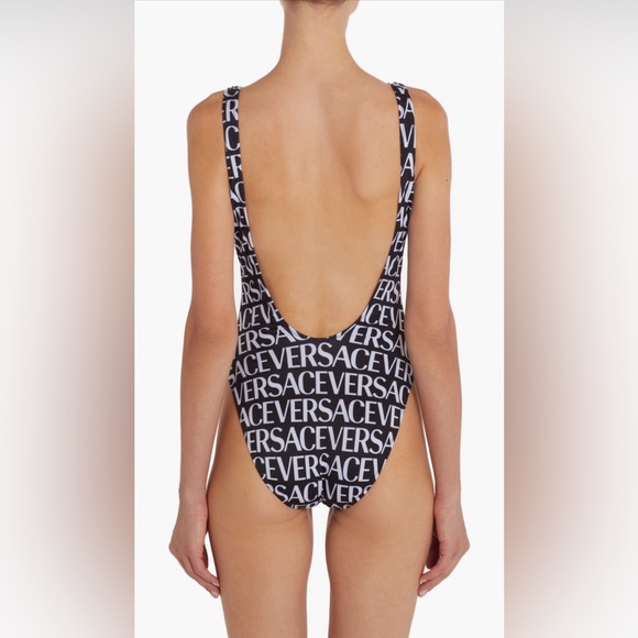 Versace Logo One-Piece Swimsuit, Size 1 fit 2 US, $575 - Picture 5 of 14